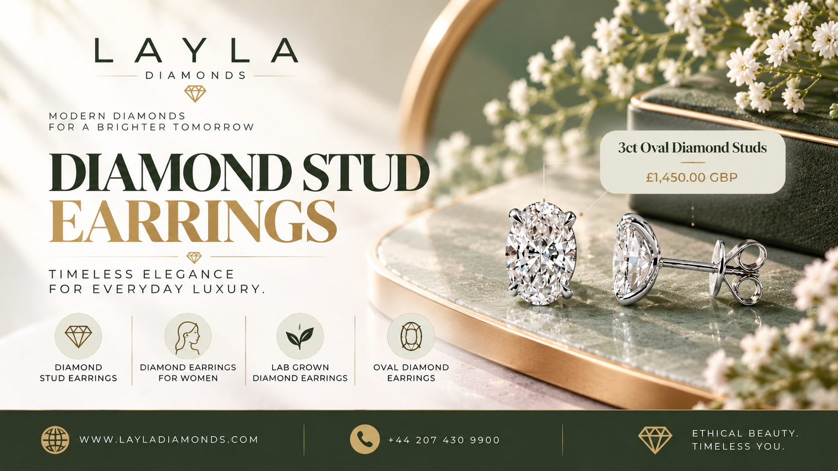  3ct Diamond Stud Earrings: Timeless Sparkle By Layla Diamonds