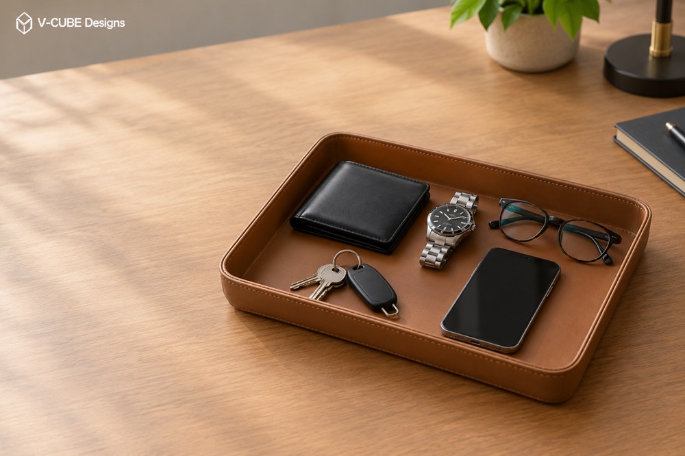  Vegan Leather Valet Tray | Handcrafted in India | 6 Colours