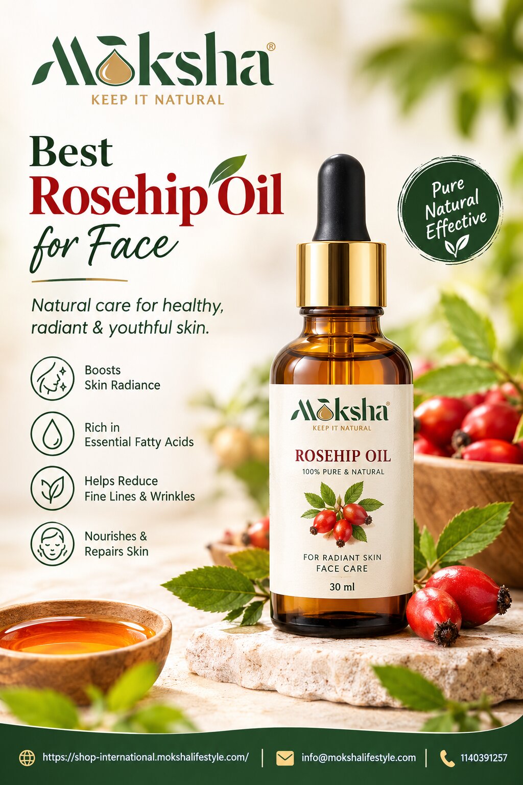  Buy Best Rosehip Oil for Face Benefits | Moksha LIfestyle