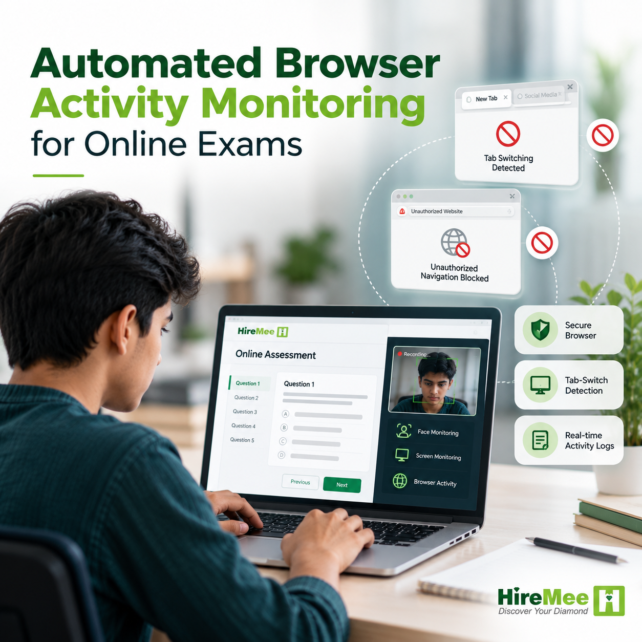  Automated Browser Activity Monitoring for Online Exams