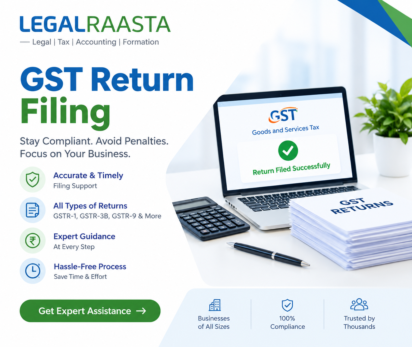 Affordable GST Return Filing Services for Businesses | LegalRaasta