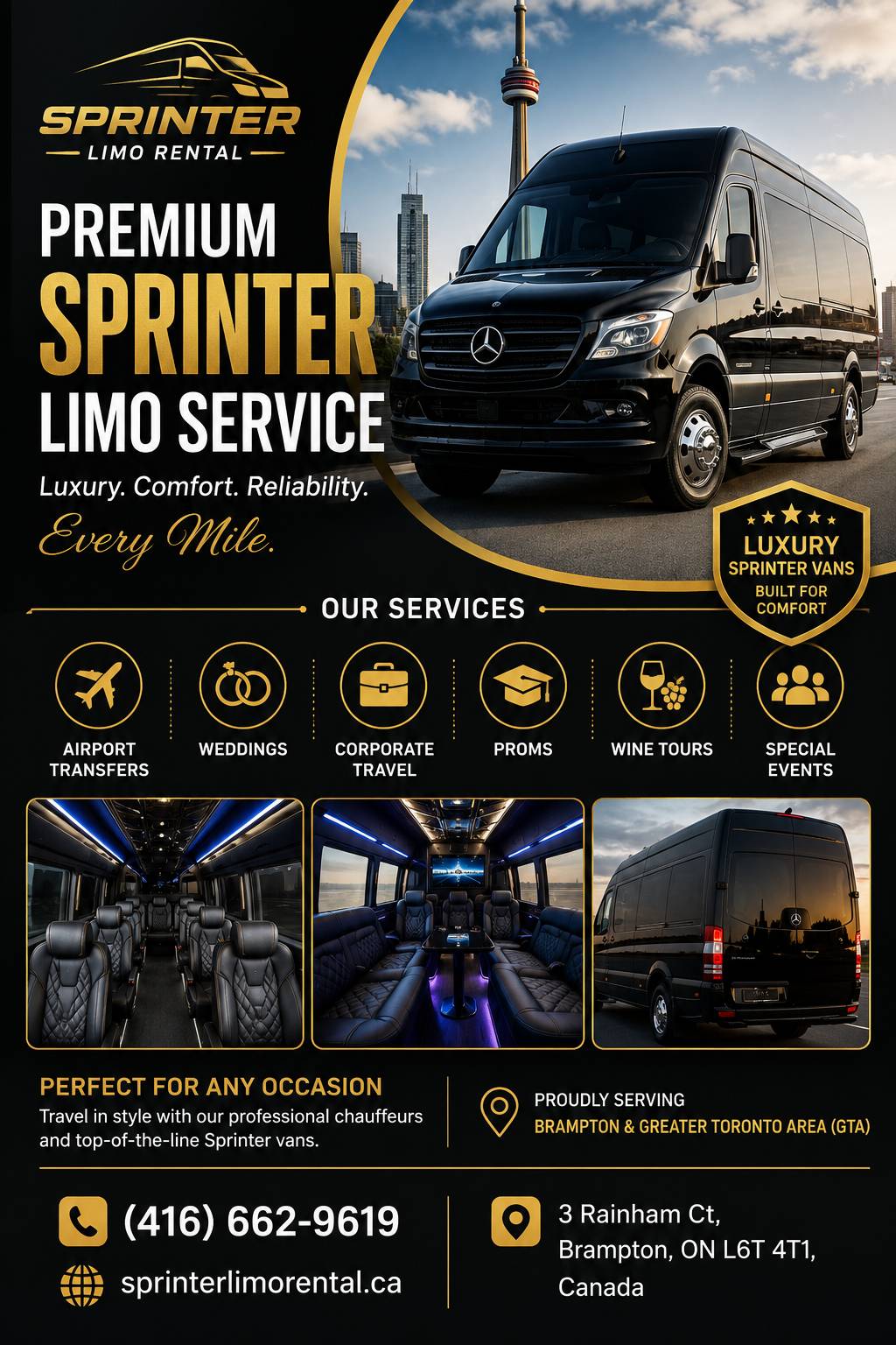  Luxury Wine Tour Limousine & Chauffeur Service from Brampton, ON