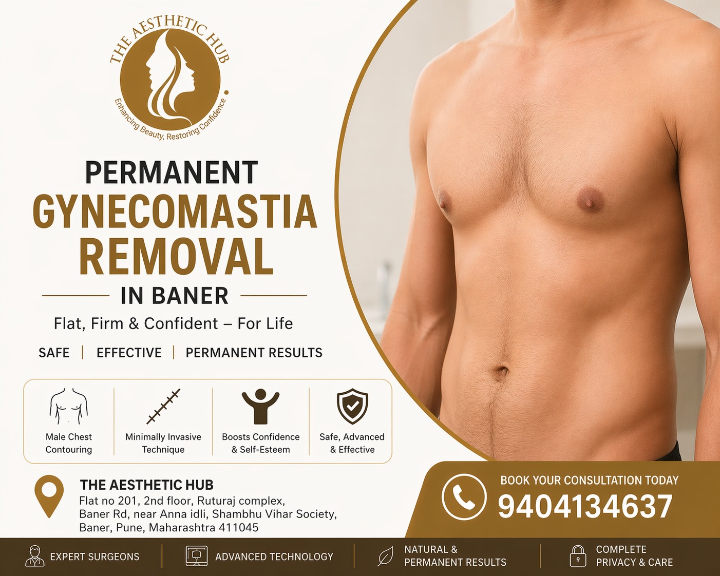  Permanent gynecomastia removal in Baner - The Aesthetic Hub