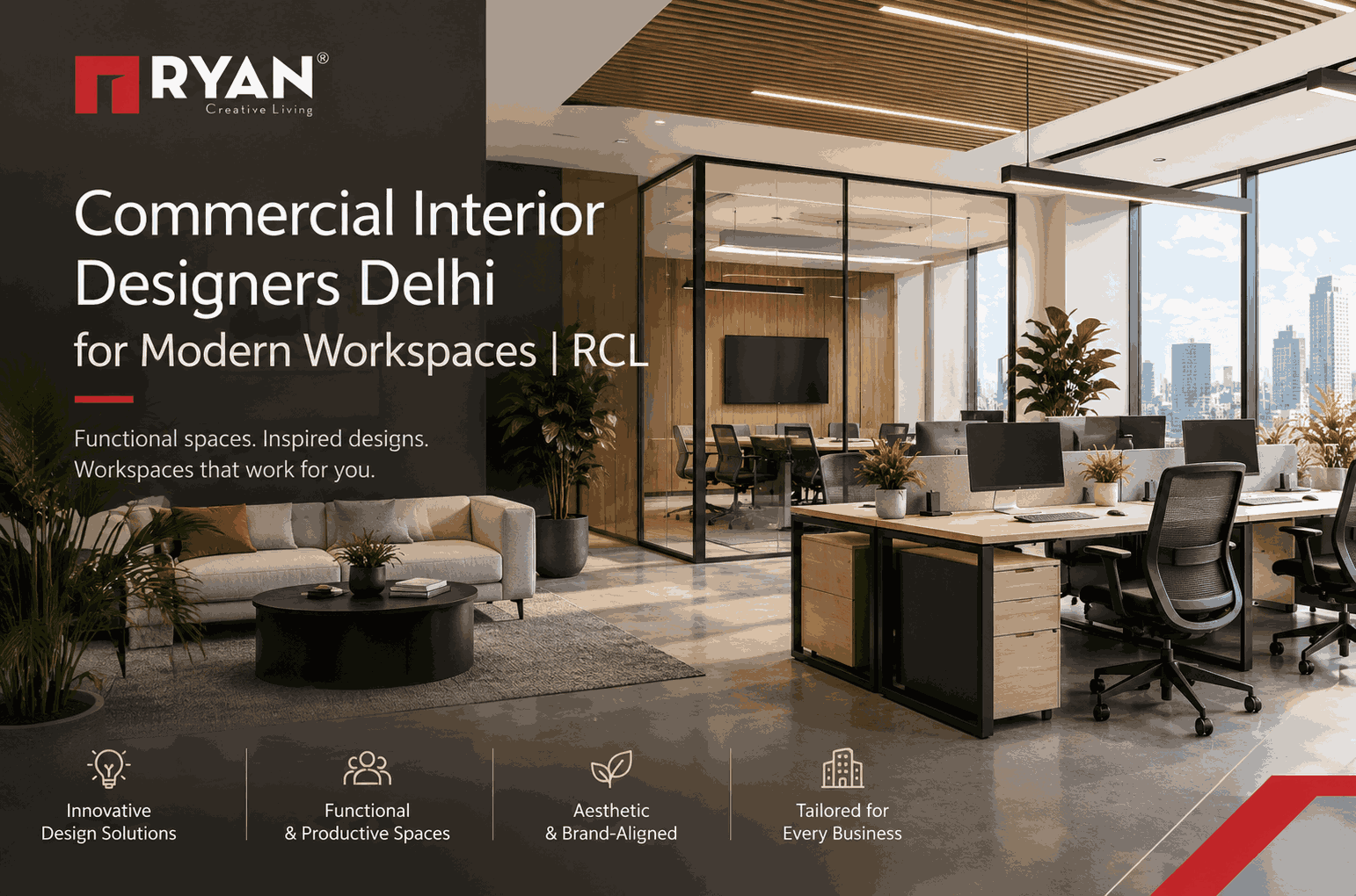  Commercial Interior Designers Delhi for Modern Workspaces | RCL