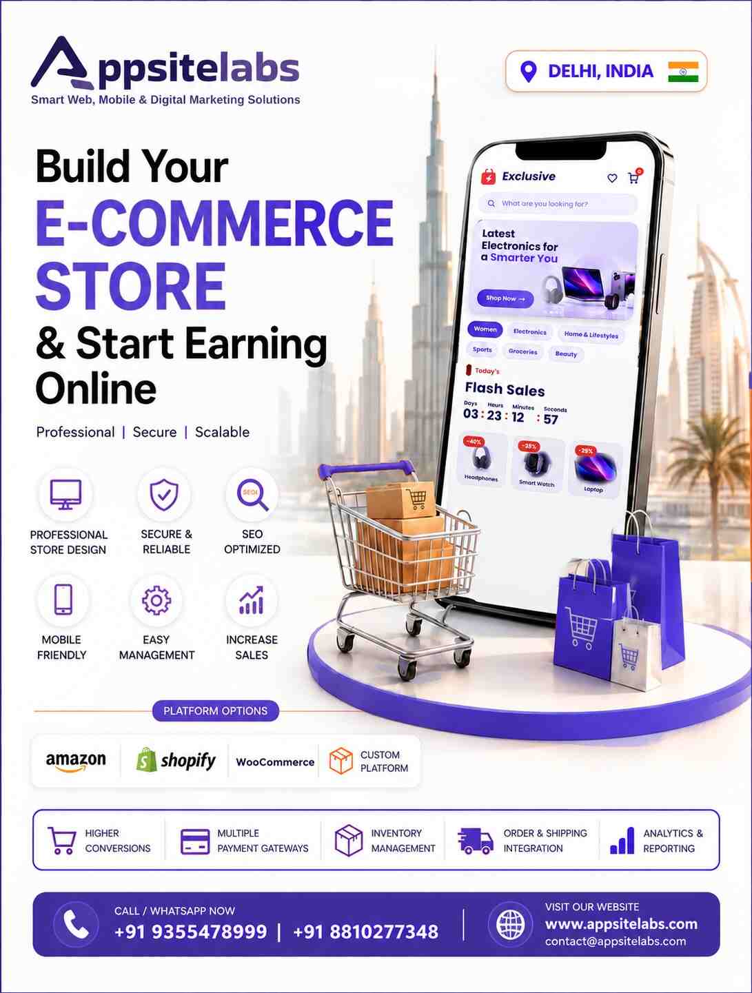  Ecommerce Website Development Company in Delhi | Appsitelabs