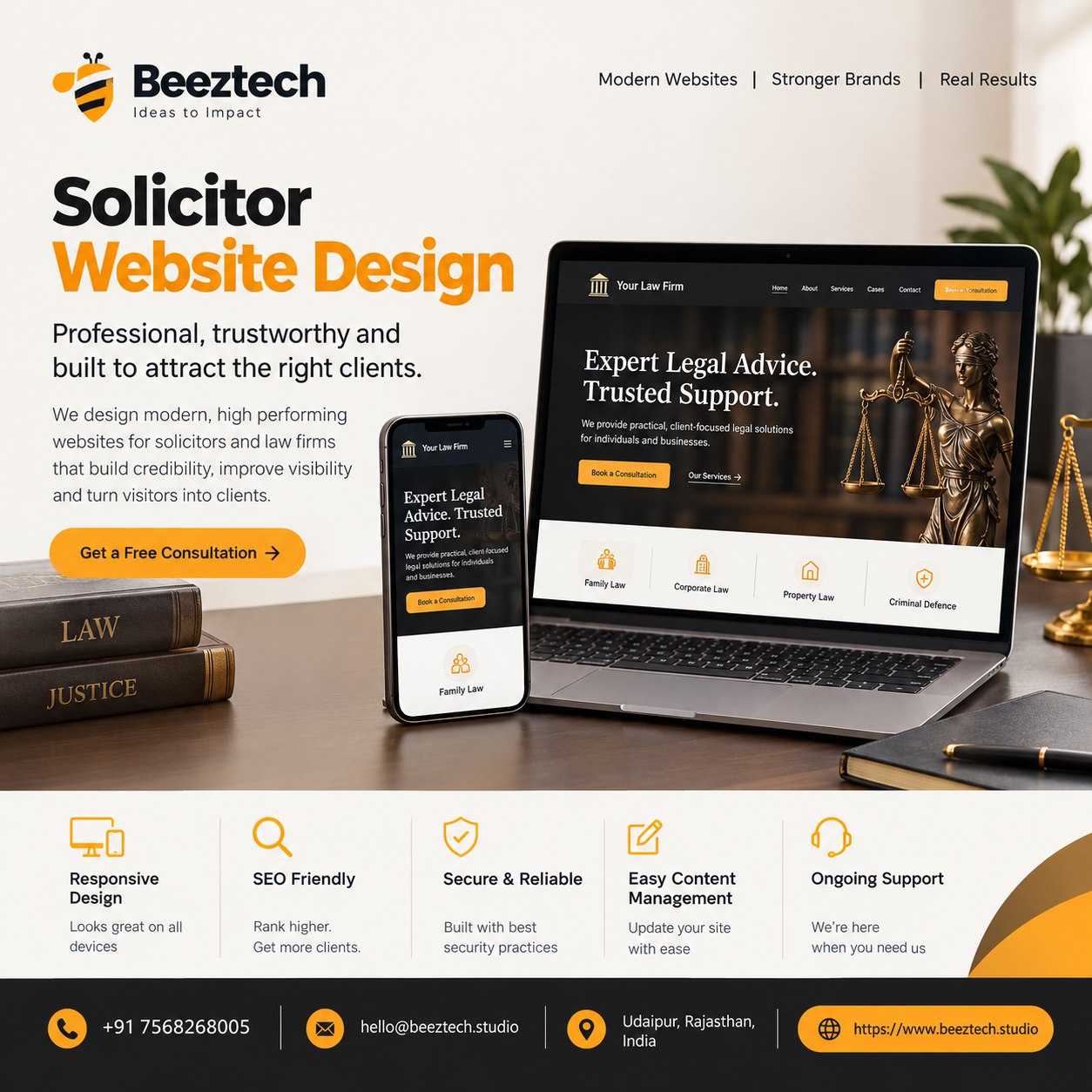  Solicitor Website Design | Custom Web Design | Beeztech