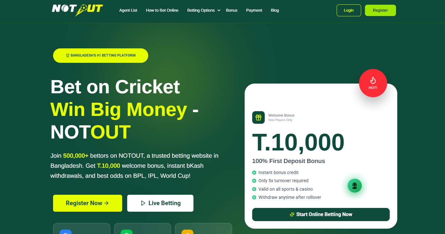  Best Betting Website in Bangladesh | Online Casino & Sports Betting - NOTOUT