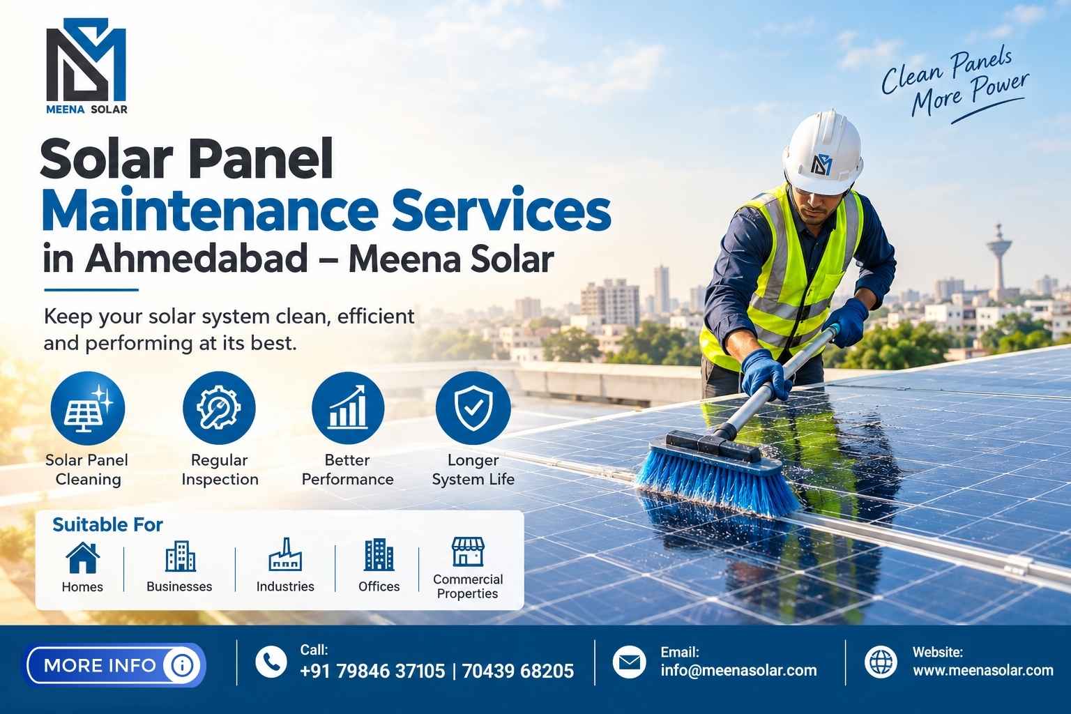  Solar Panel Maintenance Services in Ahmedabad – Meena Solar