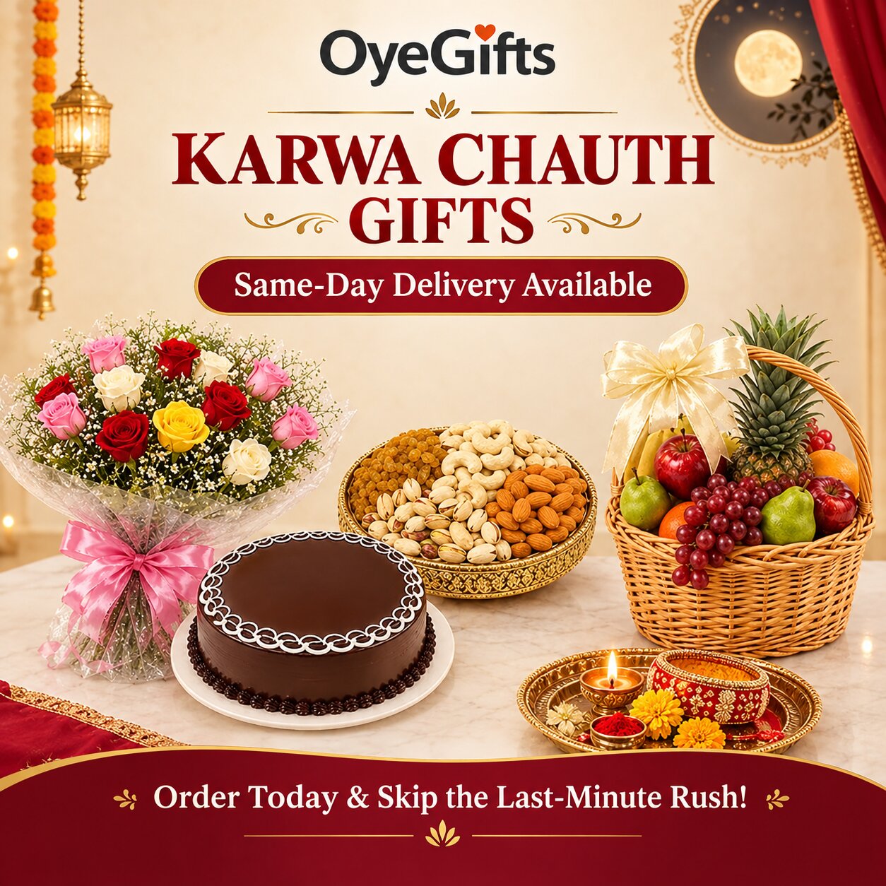  Buy Same Day Karwa Chauth Gifts Online with OyeGifts