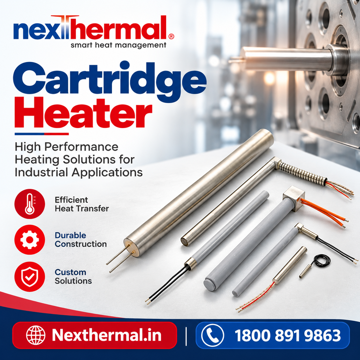  Cartridge Heating Element and Custom Industrial Heaters in Bangalore | Nexthermal