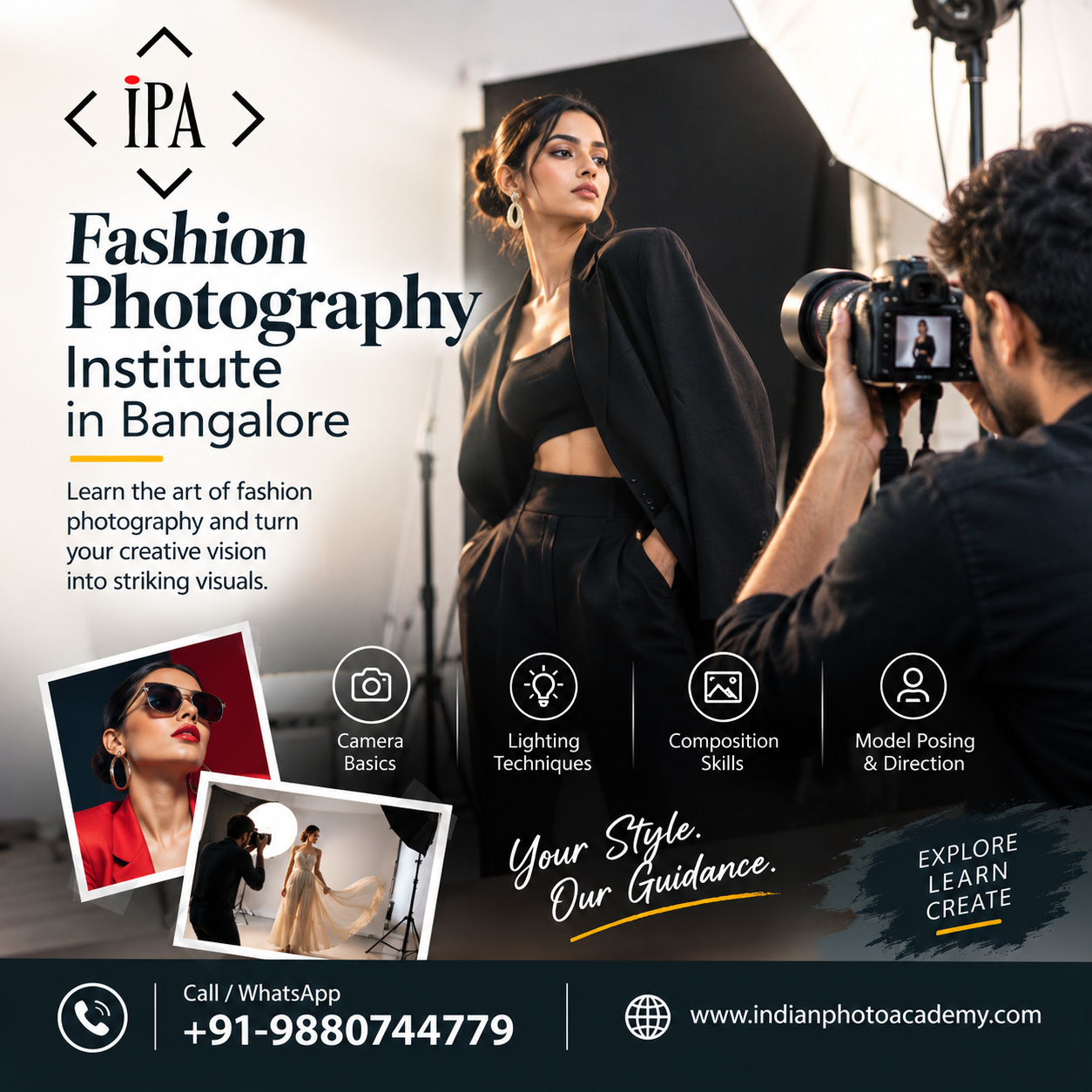  IndianPhotoAcademy fashion photography institute in Bangalore