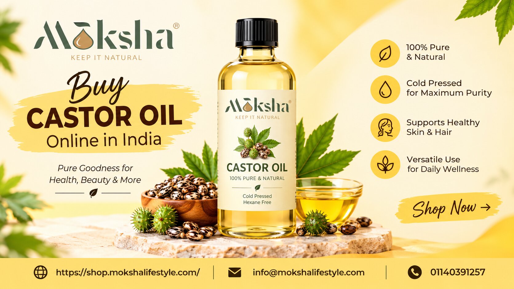  Shop Castor Oil Online in India | Moksha Lifestyle