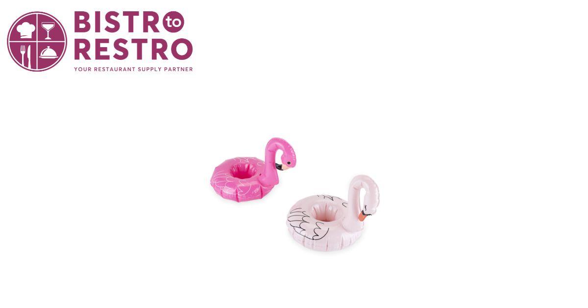  Blush Flock Flamingo and Swan Inflatable Drink Holders Set of 2