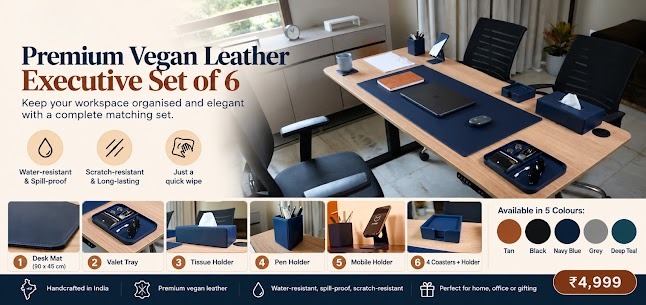 Premium Vegan Leather Executive Set of 6 for Office Use