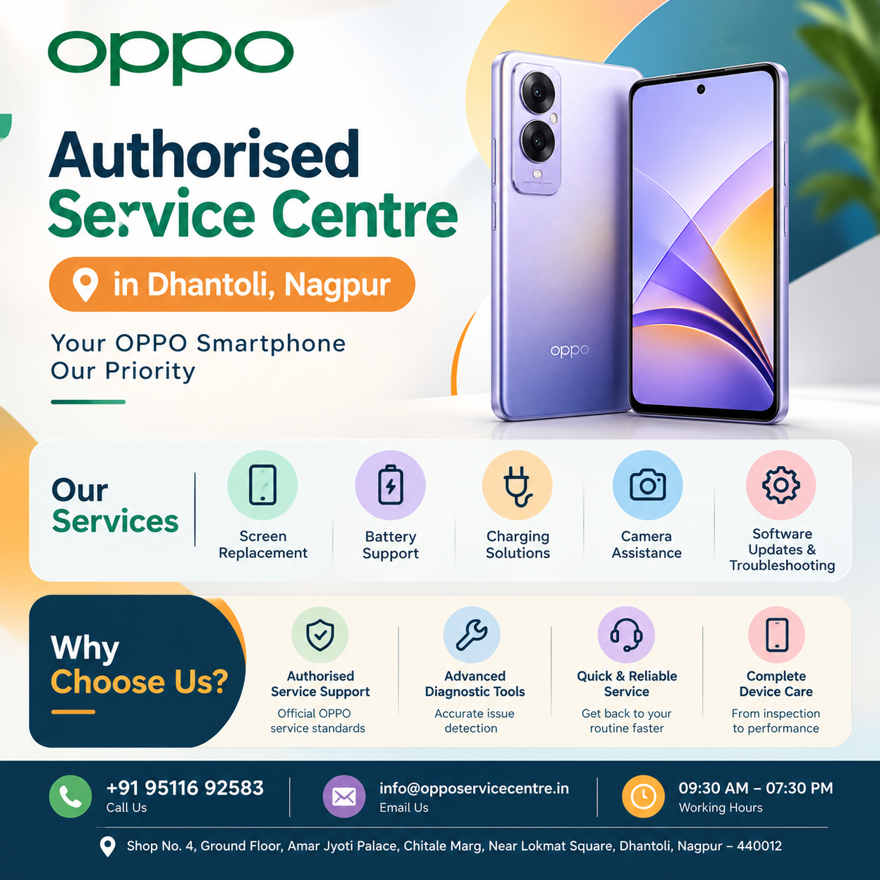  Reliable OPPO Authorised Service Center in Dhantoli