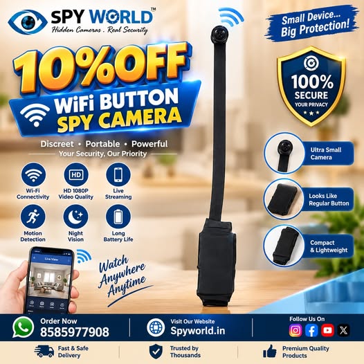  Wifi Button Spy Camera Near By Spyworld