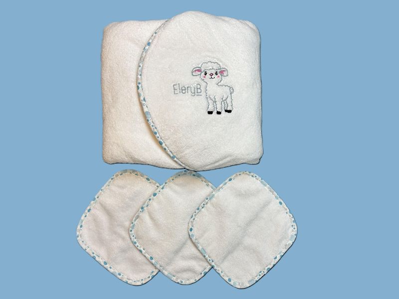  3-Pack, 9" x 9" Luxury Washcloths - Blue | Hypoallergenic Turkish Microcotton Baby Washcloths in the USA