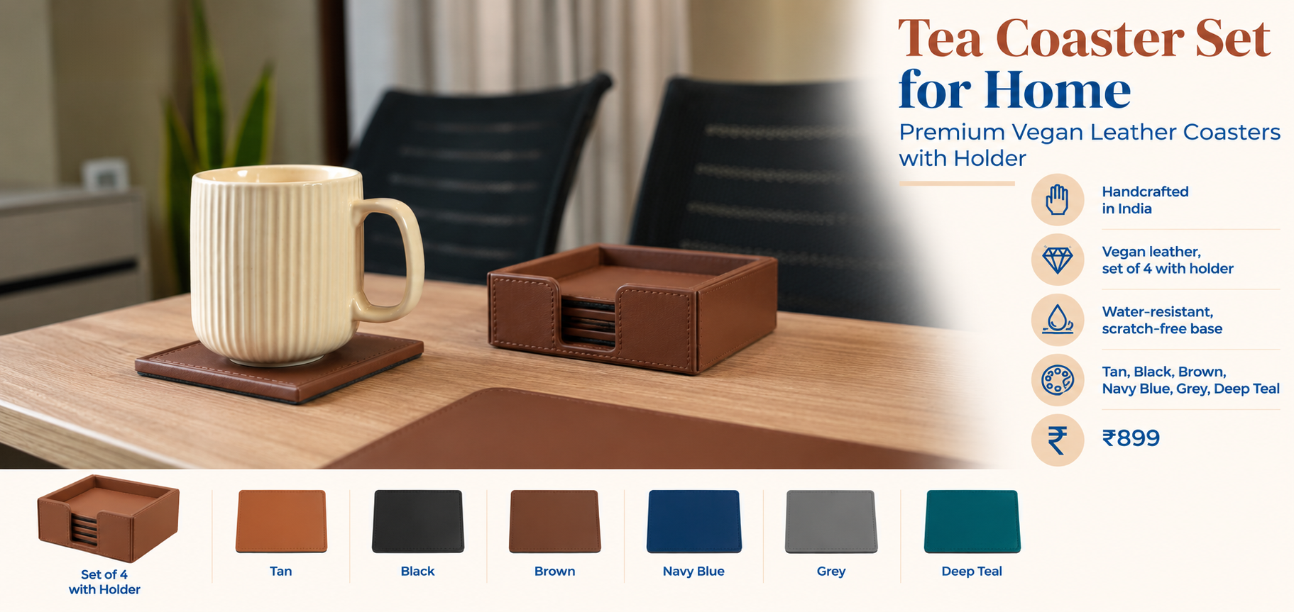  Decorative Tea Coaster Set for Home : Modern Elegance