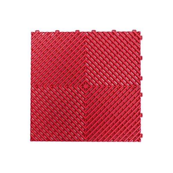  Red Vented Garage Floor Tile | 40cm Interlocking Tile