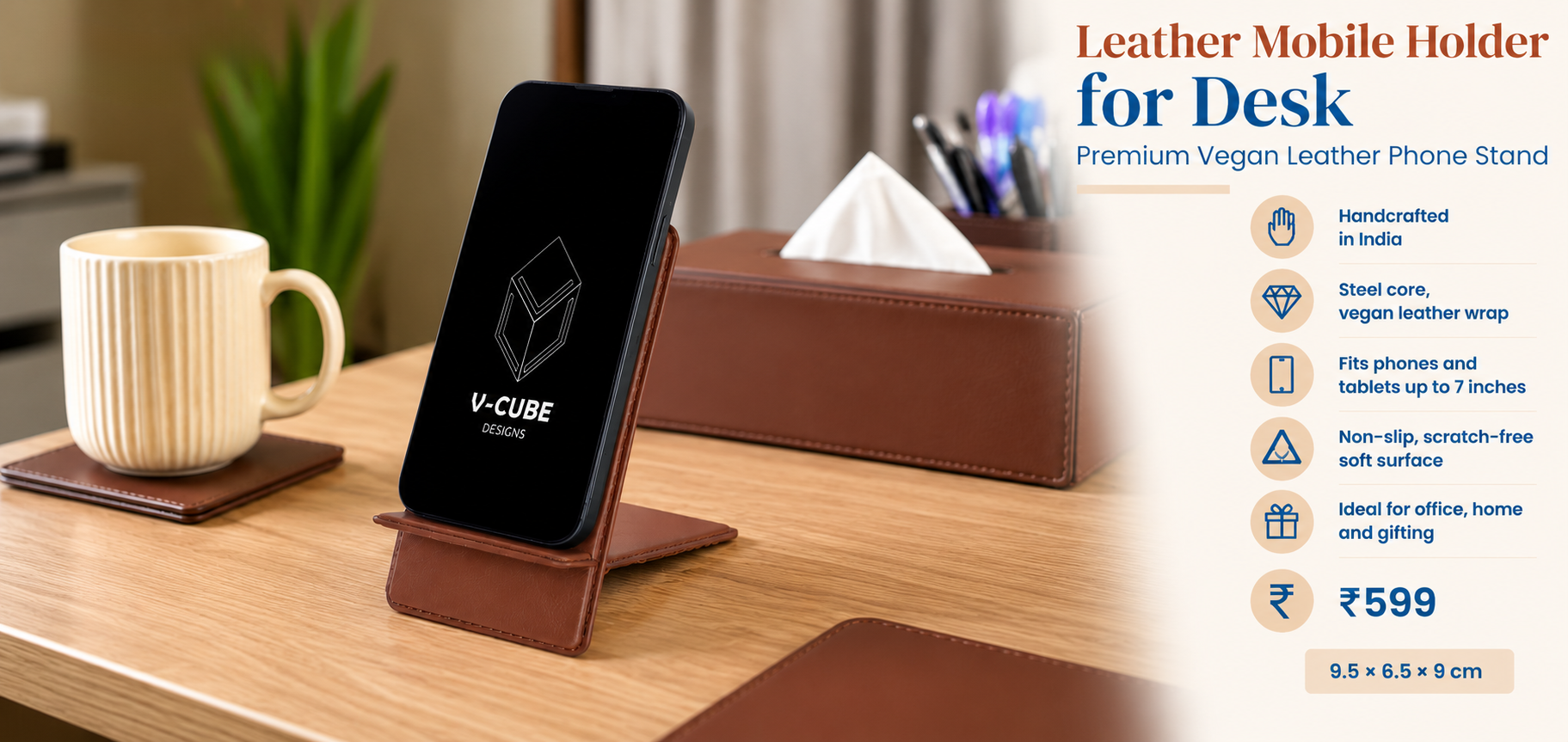  Luxury Leather Mobile Holder for Home and Office