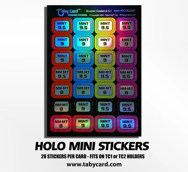  Holographic Card Grading Stickers – 280 Mini Labels