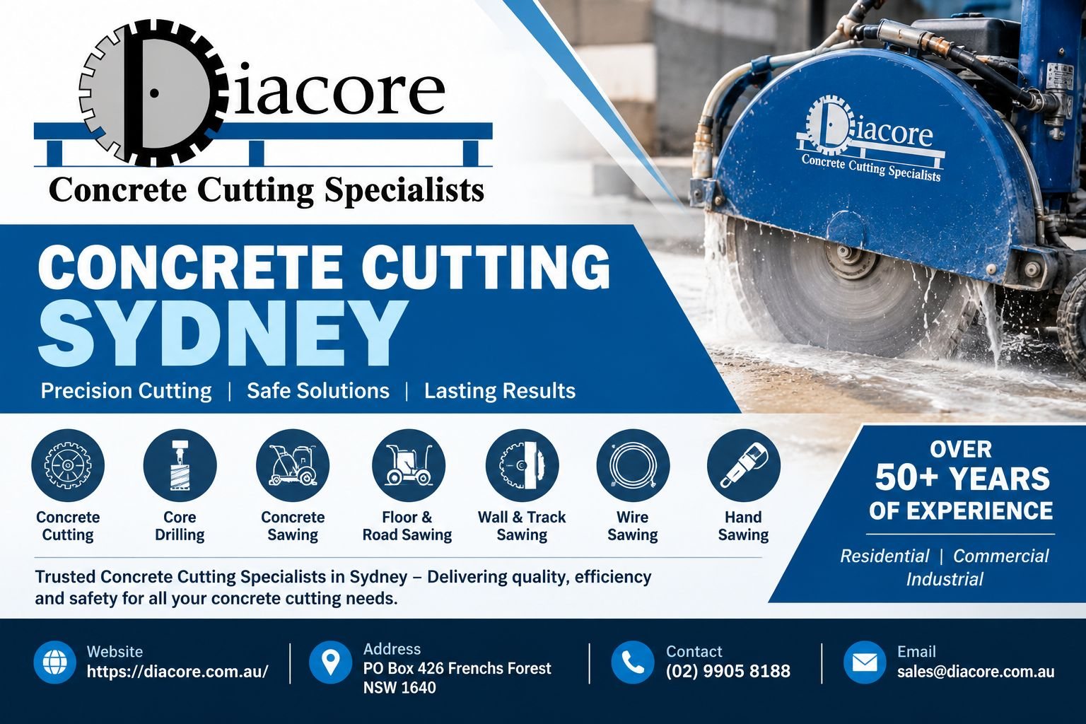  Concrete Cutting Sydney | Diacore Concrete Cutting Specialists