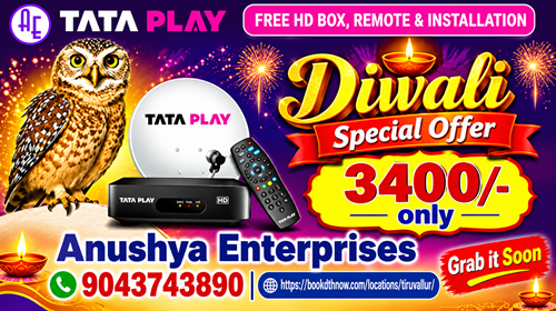  Tata Play New Booking in Tiruvallur | DTH Connection | 9043743890