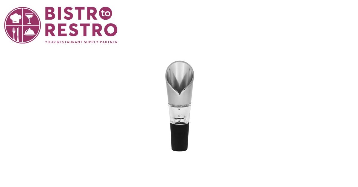  Viski Stainless Steel Wine Aerator Pour Spout with Rubber Stopper