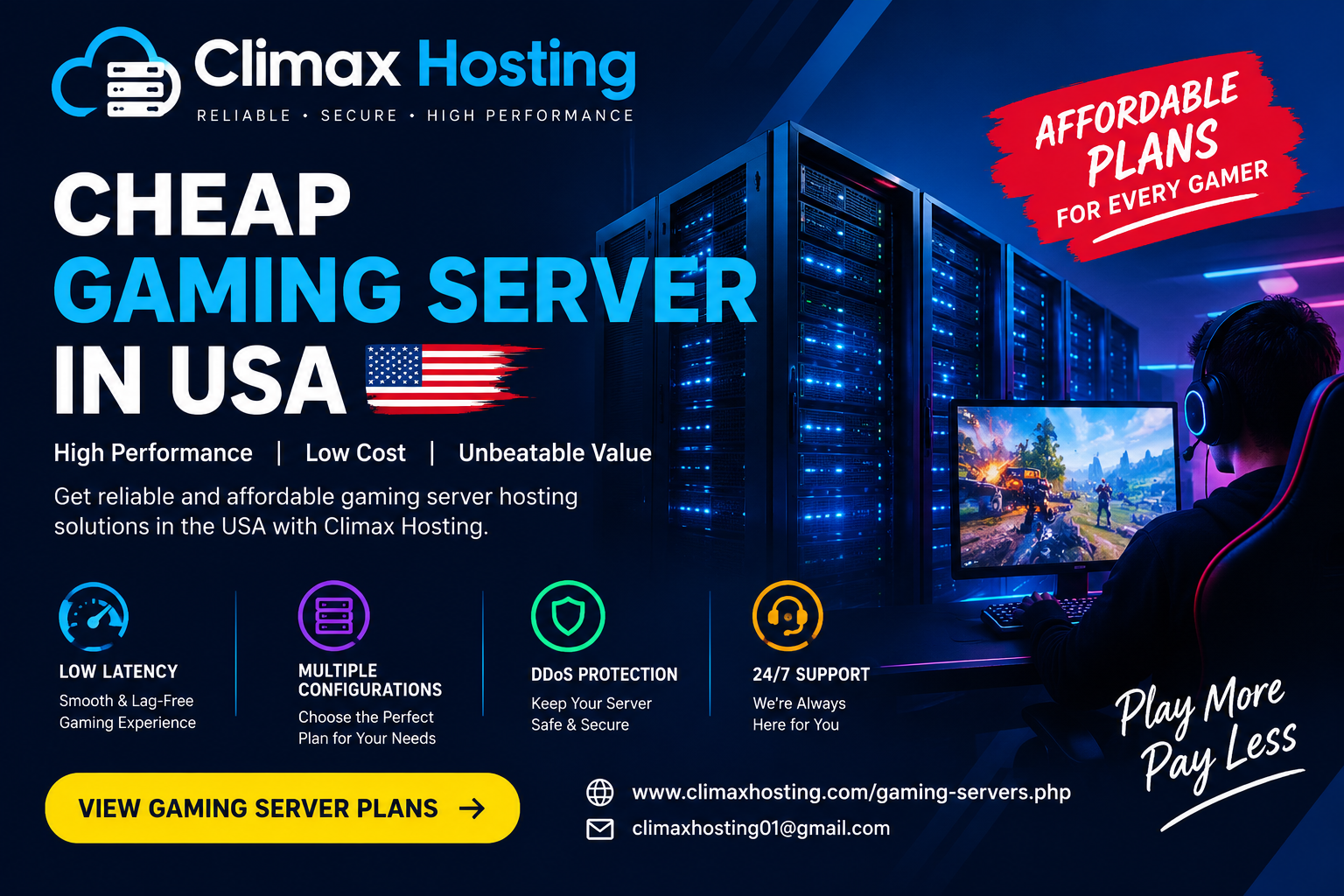  Cheap Gaming Server in USA – Affordable Hosting | Climax Hosting