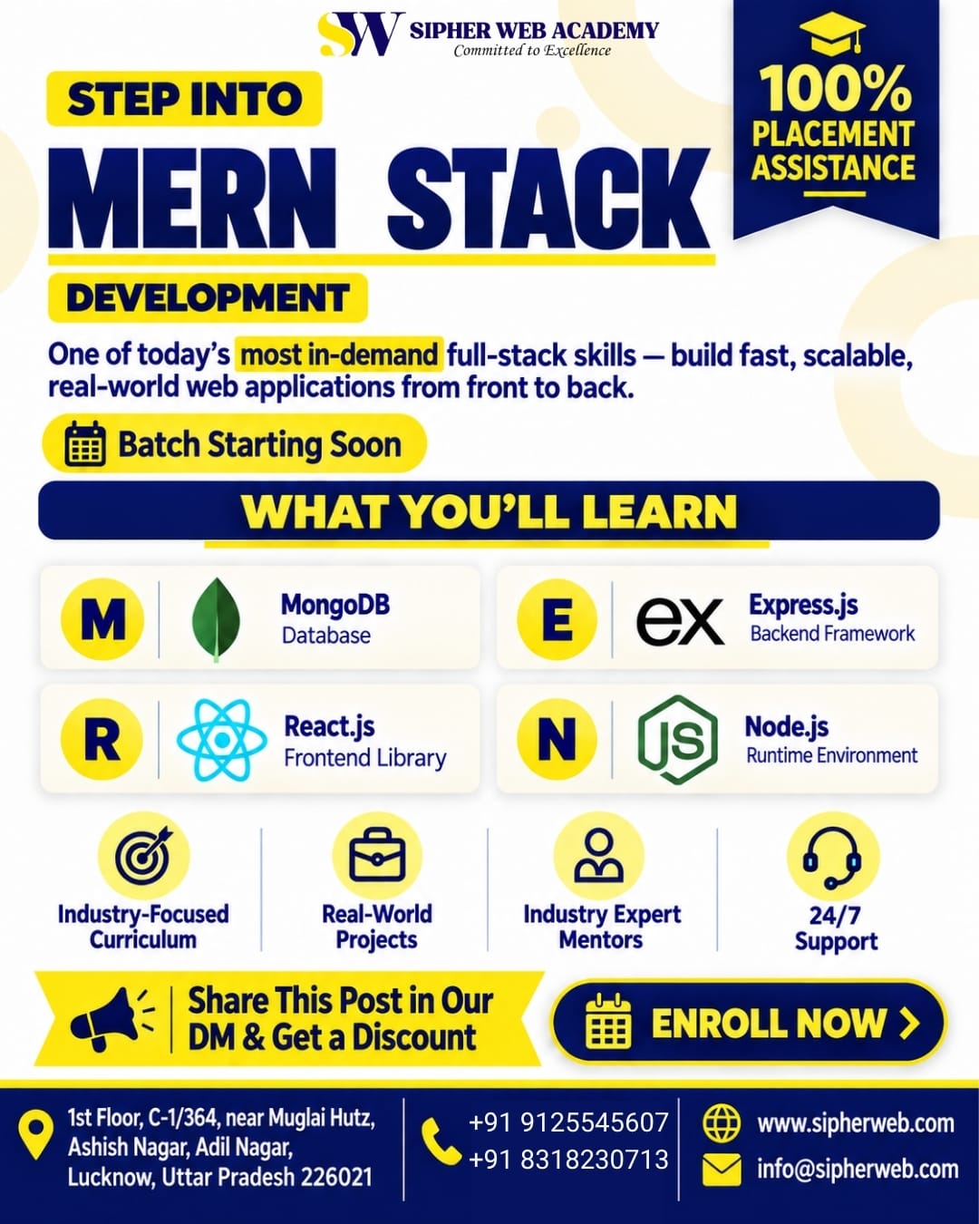  Best MERN Stack Training in Lucknow - Sipher web Academy