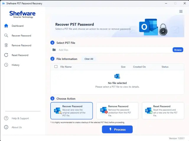  Professional PST Password Recovery Tool for Outlook Users