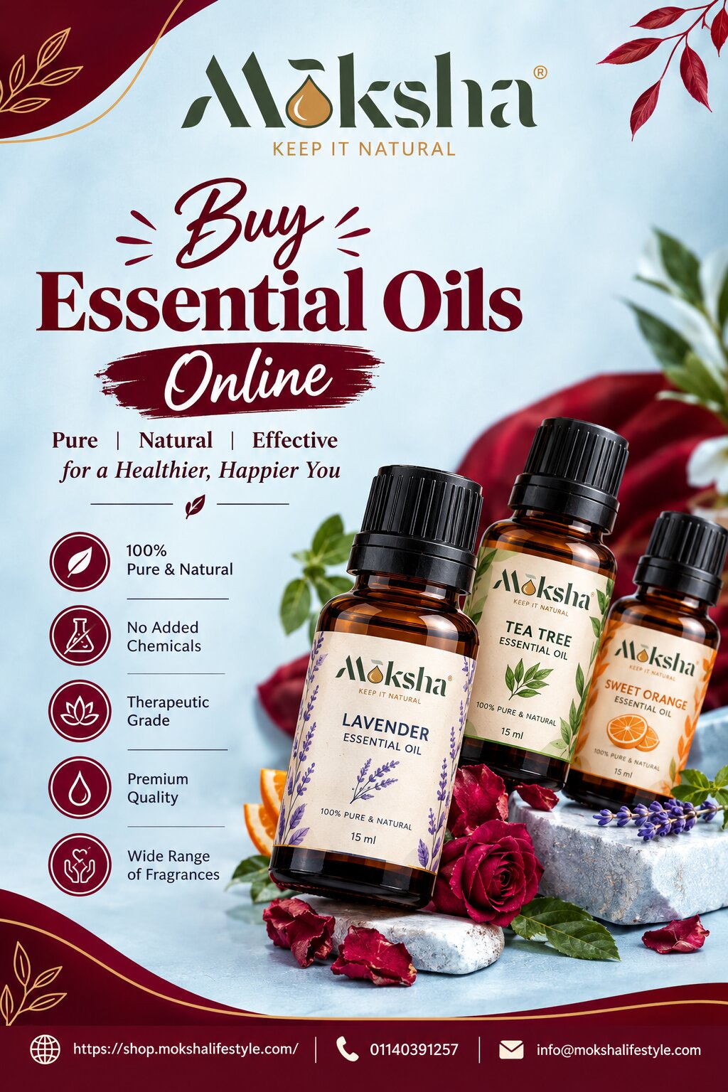  Buy Essential Oils Online at best price | Moksha Lifestyle