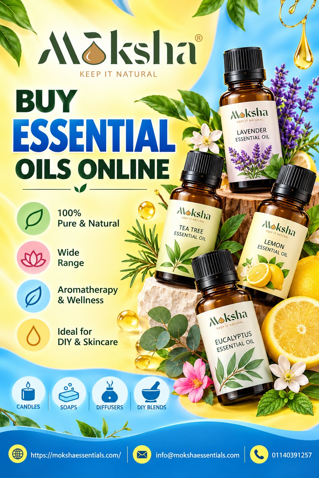  Buy Pure Essential Oils Online in USA | Moksha Essentials