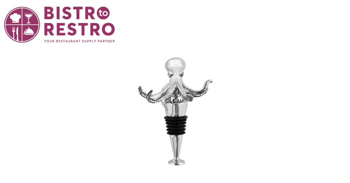  Silver Octopus Wine Stopper with Rubber Seal