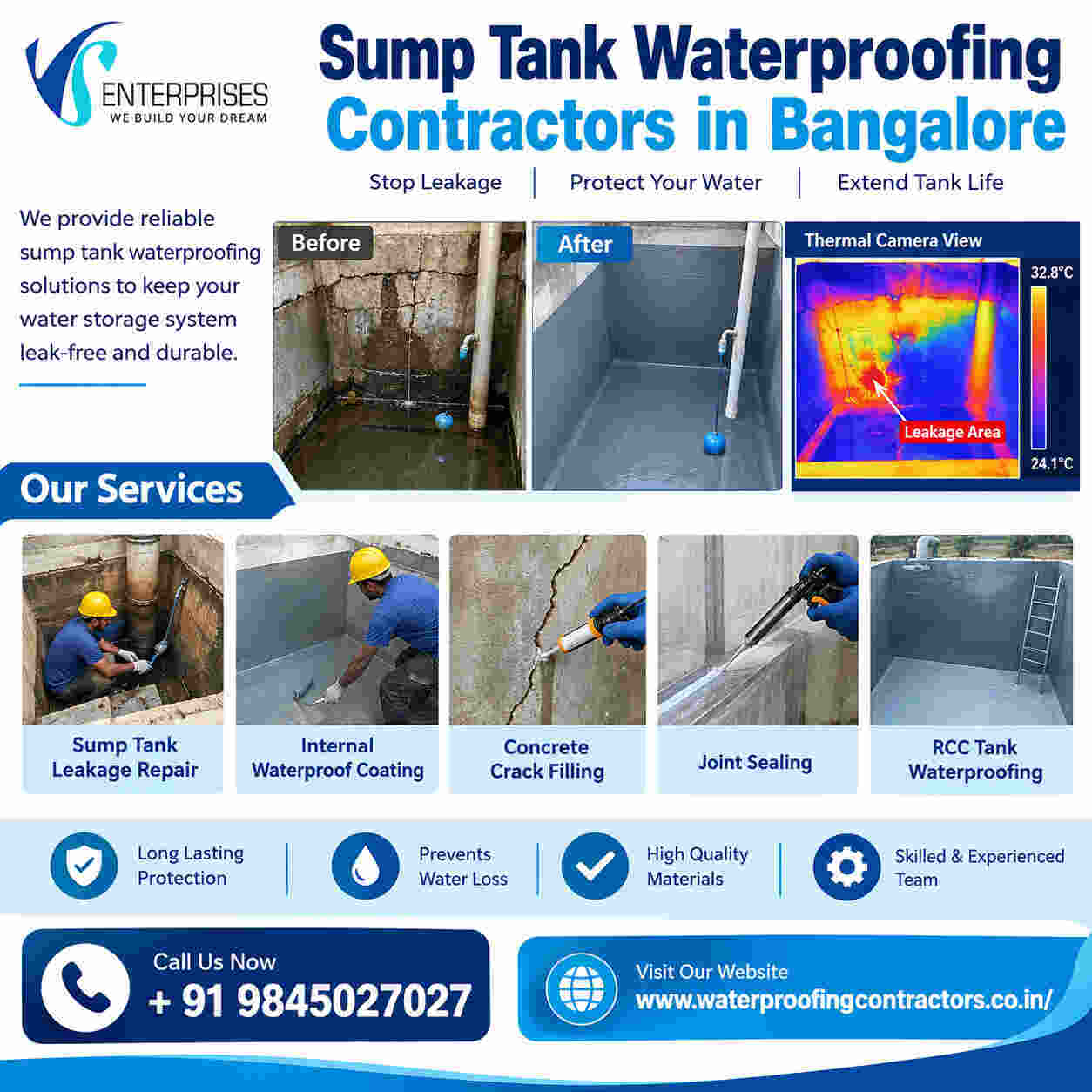  Sump tank waterproofing contractors in Bangalore