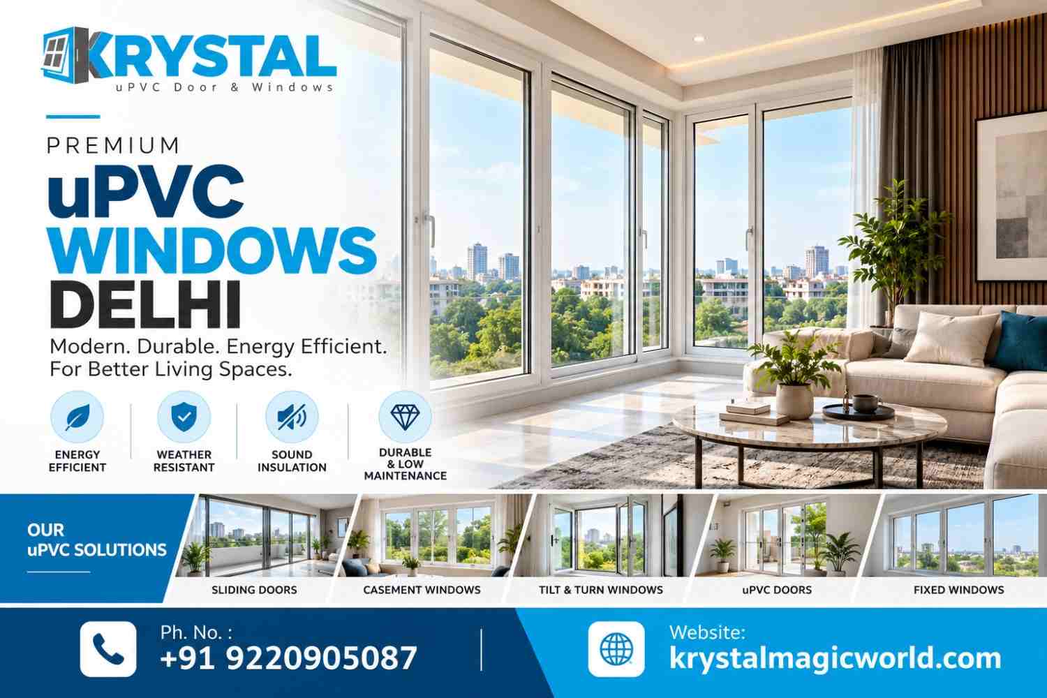  Premium Upvc Windows Delhi | Krystal Magic World