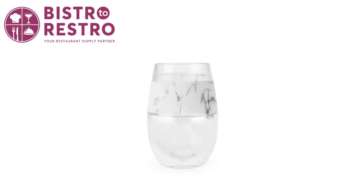  Marble Finish Wine Cup with Built-In Cooling Gel